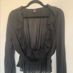 Forever21 Black Scoop Crop Top